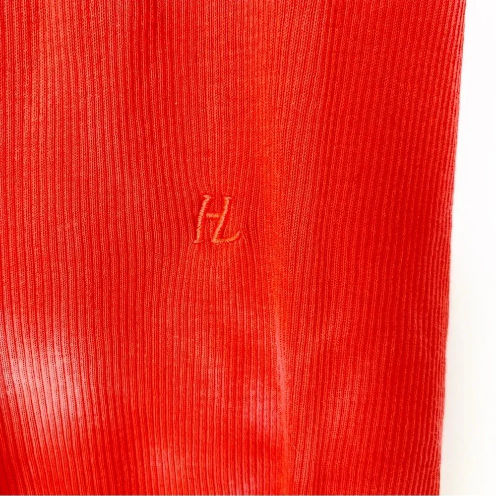 NEW Helmut Lang Base Short Sleeve Ribbed Tie Dye Cotton T-Shirt Red Volcano S - Image 6