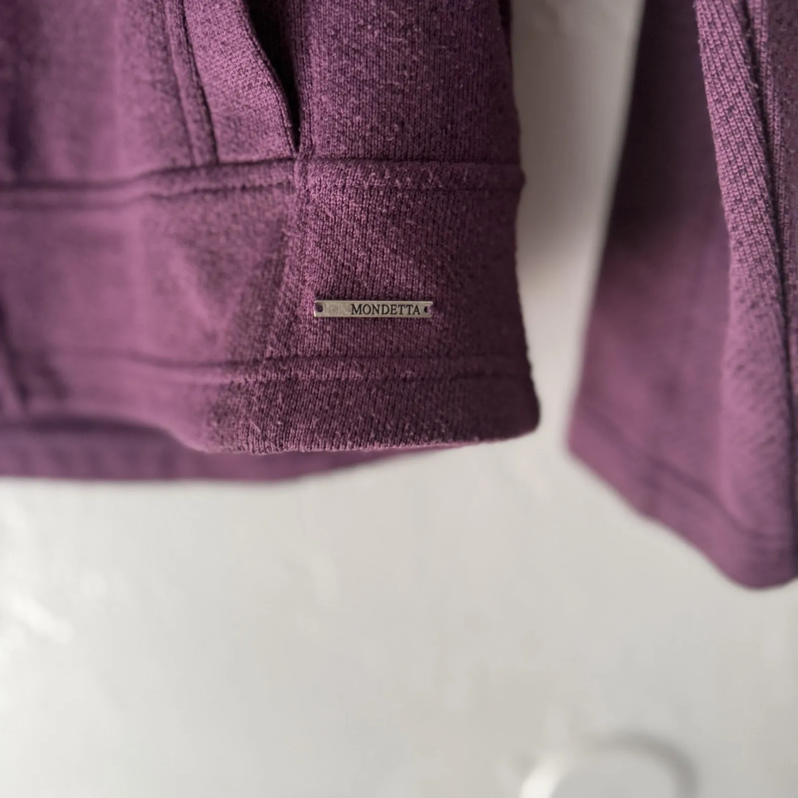 Mondetta Jacket Womens Medium Purple Full Zip Hoodie Embroidered Hood Activewear - Image 2