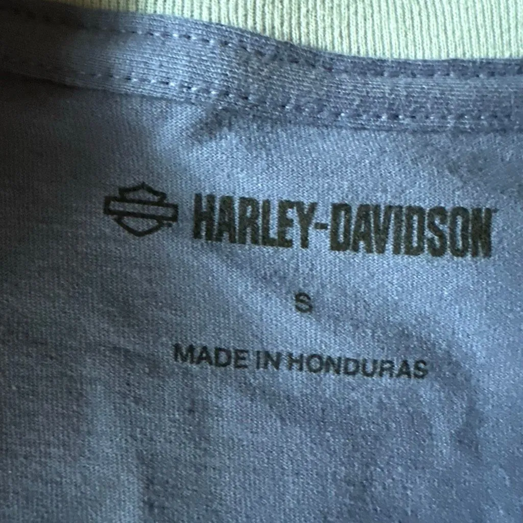 NWT Harley Davidson ringer t shirt blue small - Image 5