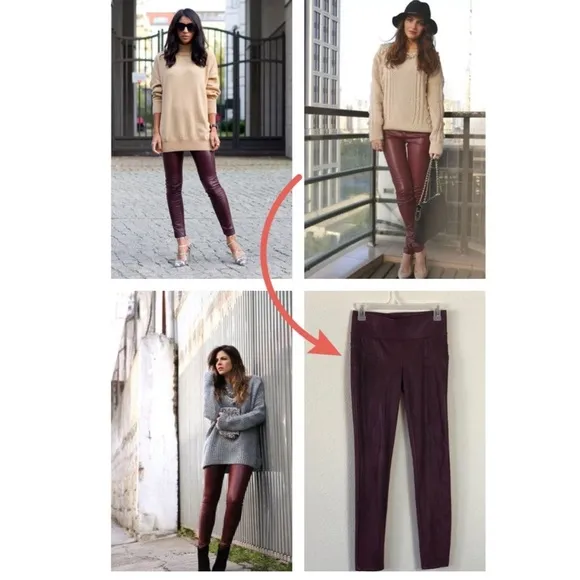 Gianni Bini leggings micro suede maroon Datenight girls night - Image 2