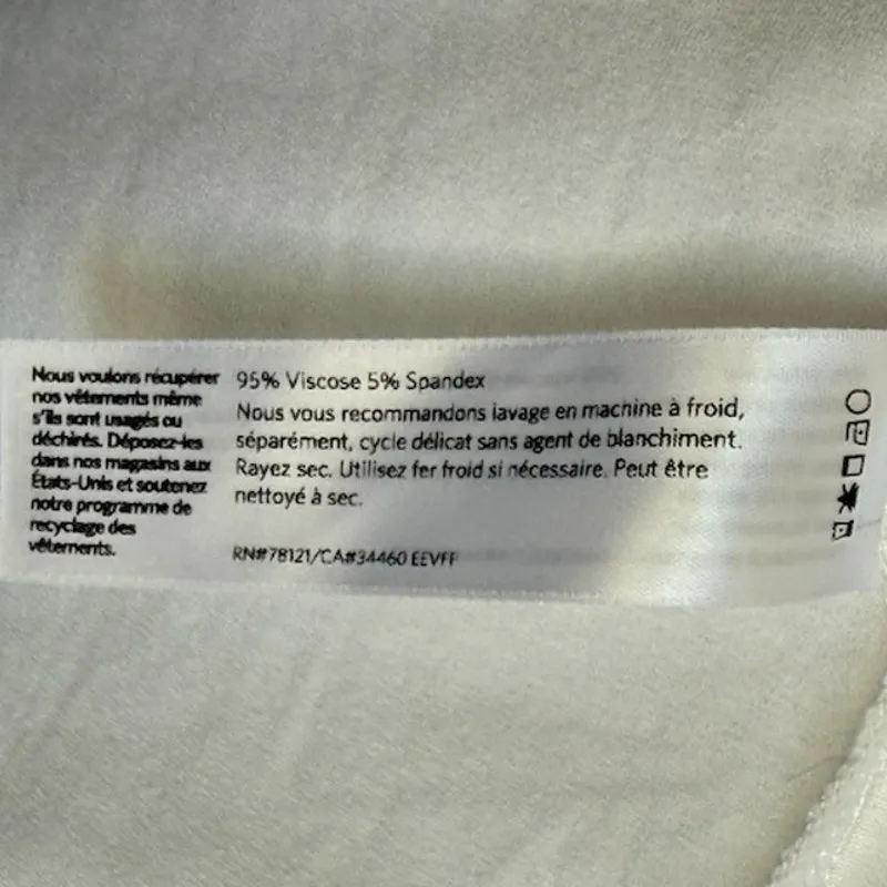 NWT Eileen Fisher XL Lightweight Viscose Jersey Scoop Neck Long Tank Top White - Image 5