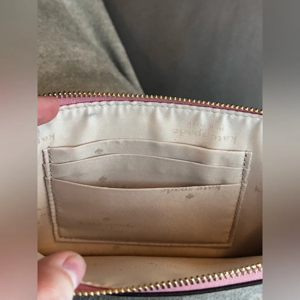 Kate Spade New York Pink Lucy Glitter L-Zip Weistlet Preppy Luxury Valentines - Image 10