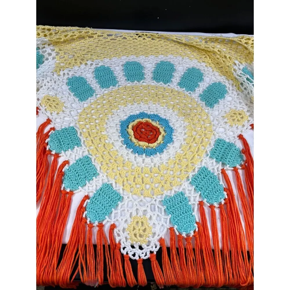 Akira Womens Yellow Boho Styled Crochet Cardigan Size M SKU 6807 - Image 4