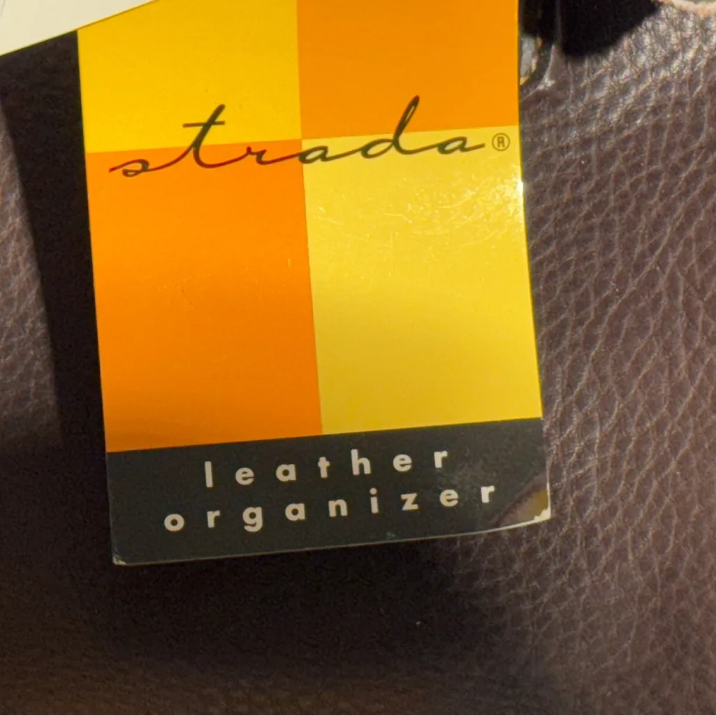 Strada Genuine Leather Organizer Shoulder Bag Tote Purse Brown New with Tags - Image 15