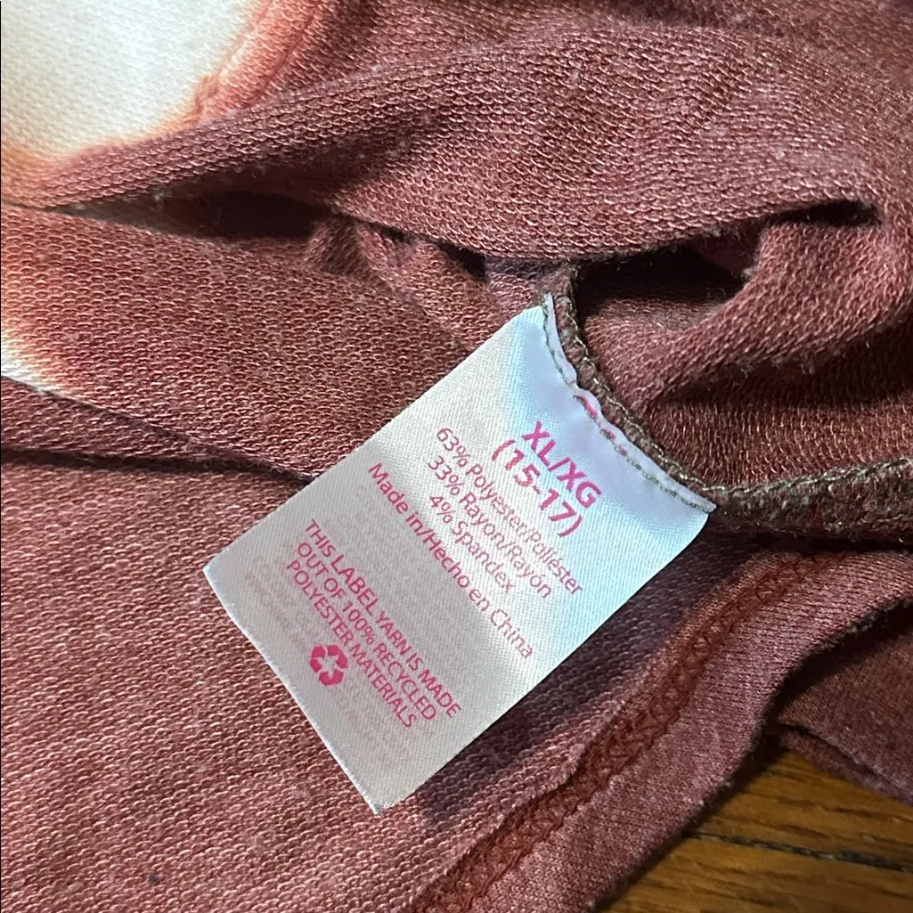 No Boundaries Tie Dye Kangaroo Pocket Pullover Top, Juniors XL - Image 3