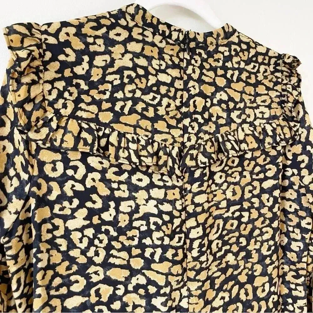 Who What Wear Target Leopard Chiffon Ruffle Dress Size Medium EUC - Image 11