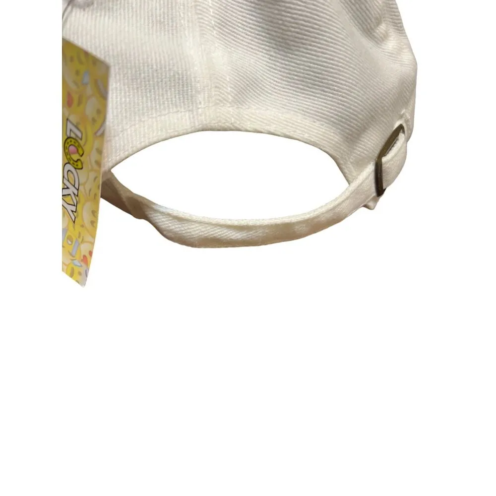 Lucky Emoji White Cap Purple Devil Emoji Embroidery Adjustable Strapback Hat NWT - Image 3