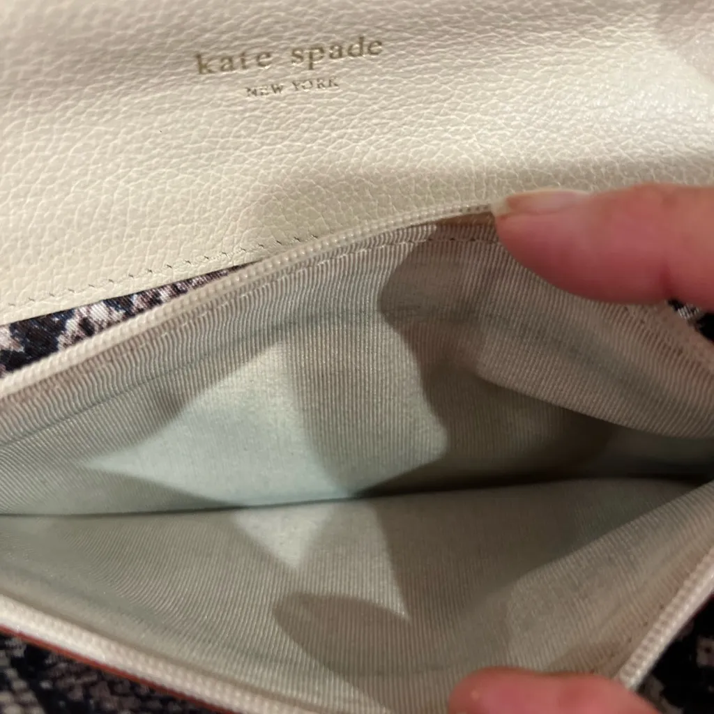 Kate Spade black and snake print leather long wallet - Image 10