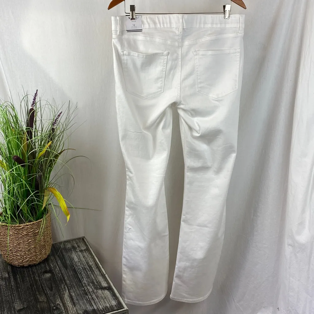 WHBM White Mid Rise Slim Bootcut Jeans NEW 12 - Image 4