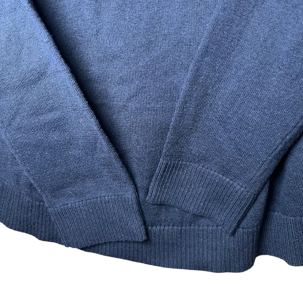 Talbots C’Est La Vie Bateau Neck Navy Pullover Sweater Top Sz Medium Preppy - Image 4