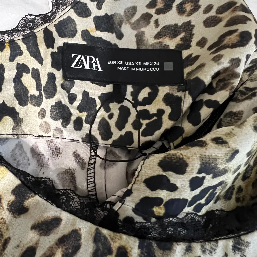 Zara Leopard Print Lace Tank Top - Image 3