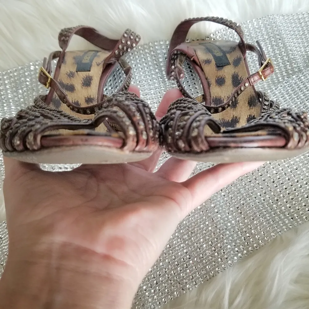 strappy open toe studded stilleto heels sandals sz IT 39.5=US9.5 - Image 10