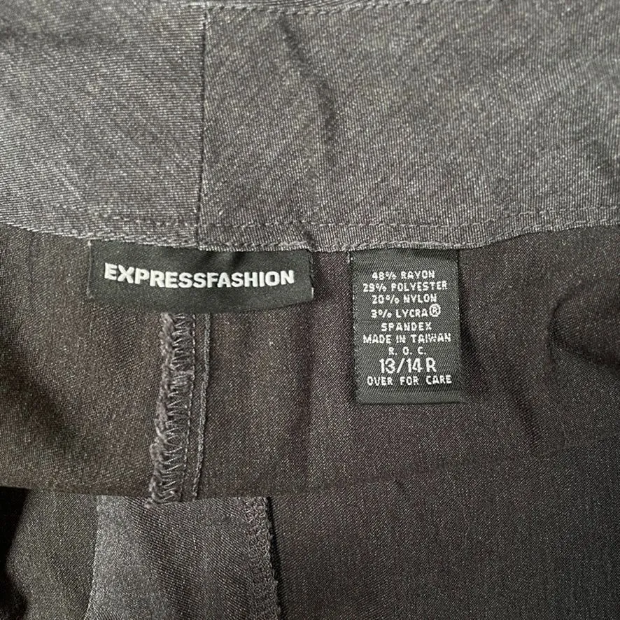 Express Trouser Dress Pants Womens 13/14 Regular Gray Rayon Polyester Wide Leg - Image 5