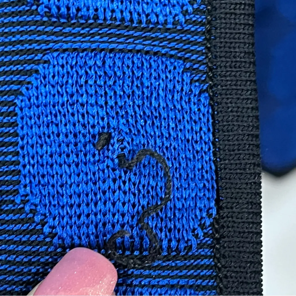 Ming Wang S Royal Blue Geometric Women's Blazer grid knit ONE BUTTON MISSING - Image 15