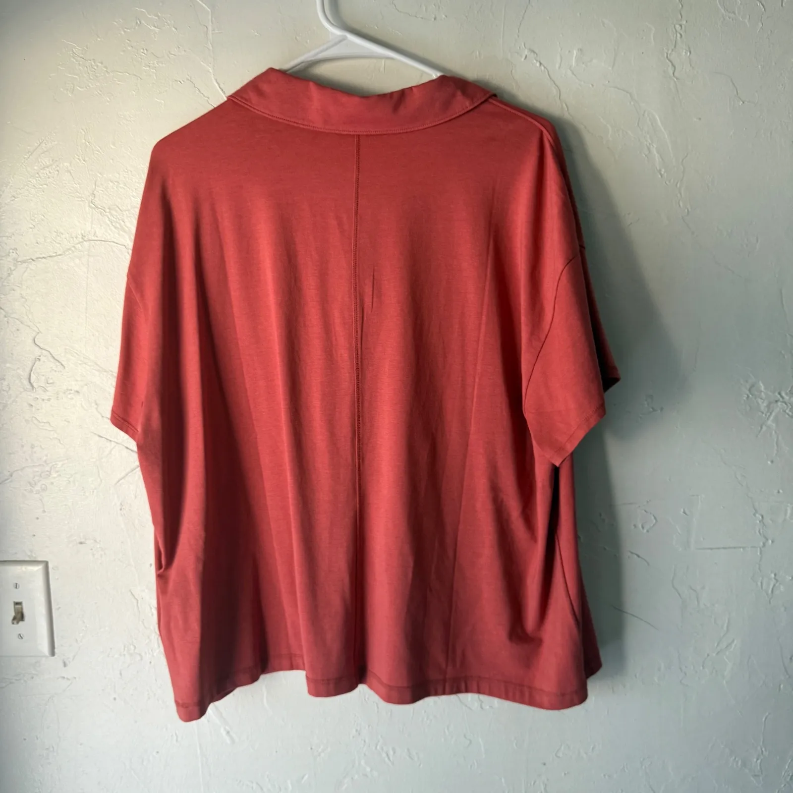 ORVIS Womens XL Salmon Coral Short Sleeve Collared Polo Preppy Soft Polo Shirt - Image 4