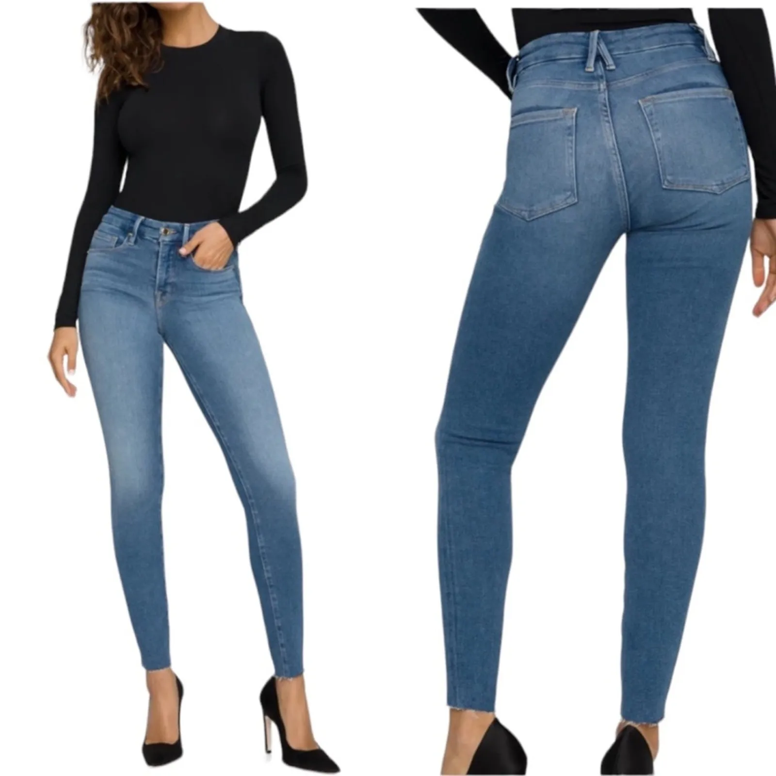 Good American Jeans Women’s Good Legs 9" Mid Rise Skinny Ankle Shaping Size 4/27 - Image 11