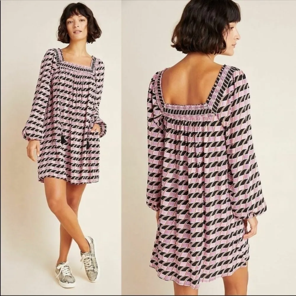 Maeve by Anthropologie Adrienne Tunic Dress in Pink Black Size Extra Small‎ - Image 2
