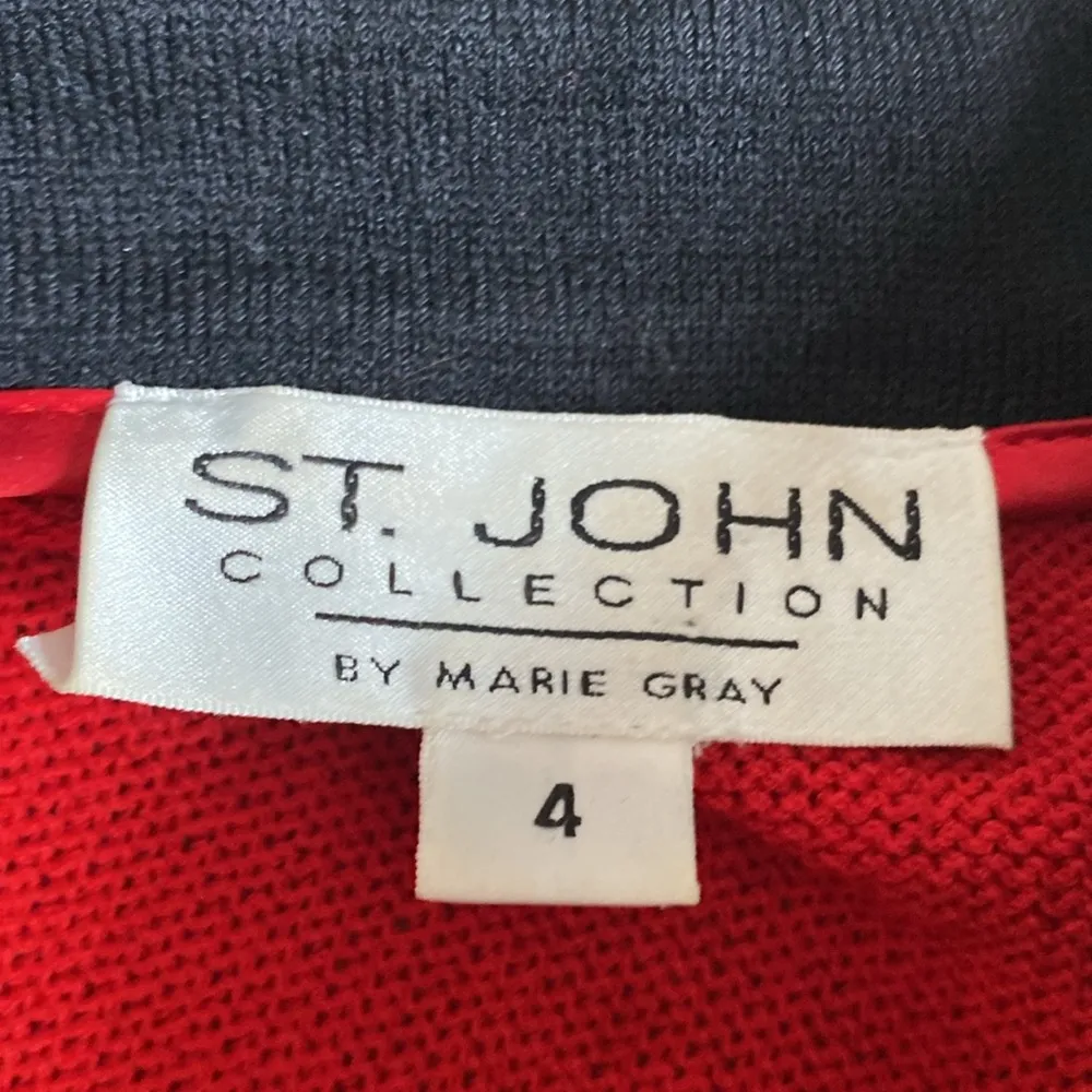 St. John red zipper front cardigan sweater 4 - Image 5