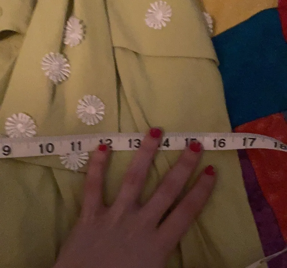 Vintage Lime green mod dress with daisies - Image 5