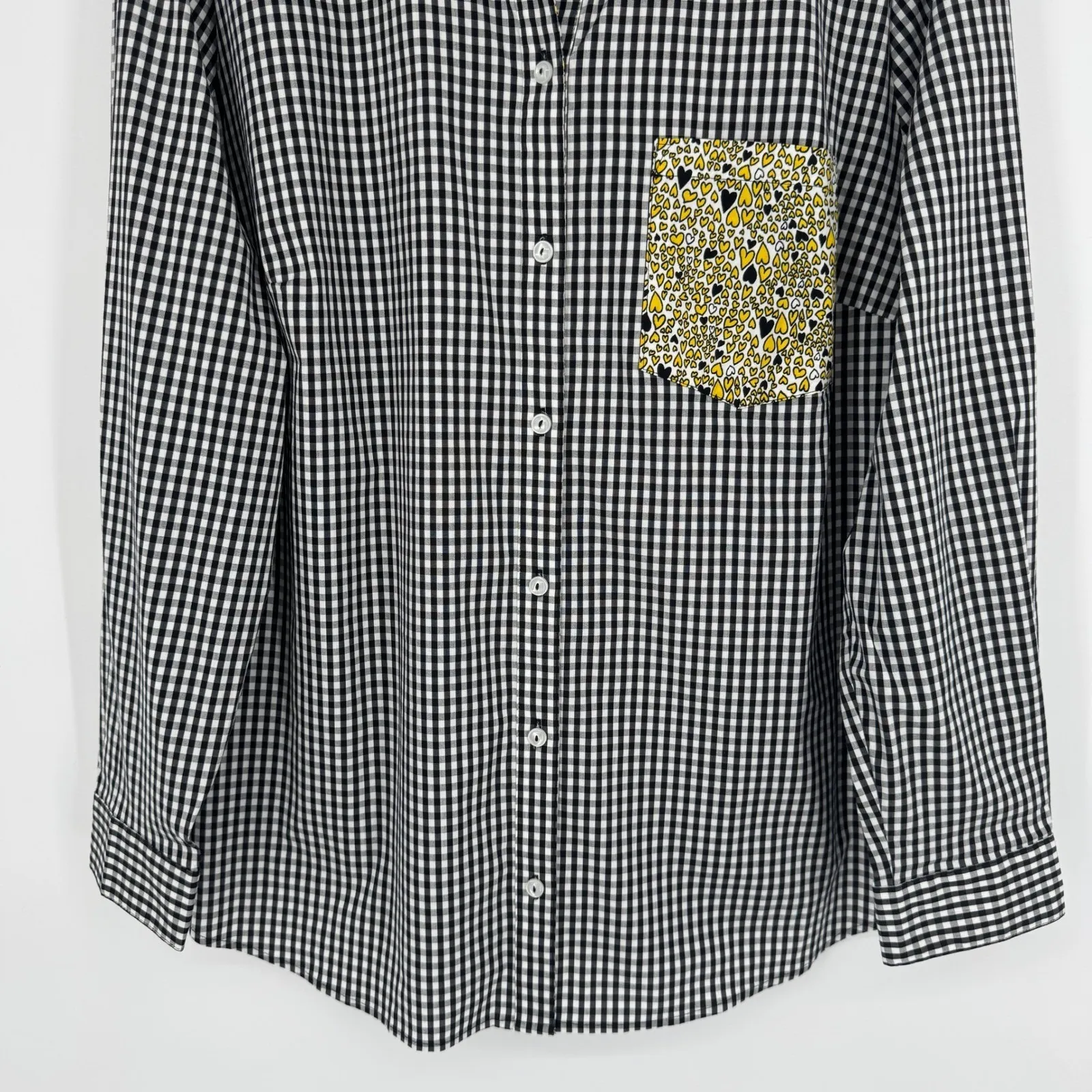 Susan Graver Button Down Long Sleeve Shirt Size 20W Gingham Heart Pocket Shirt - Image 5