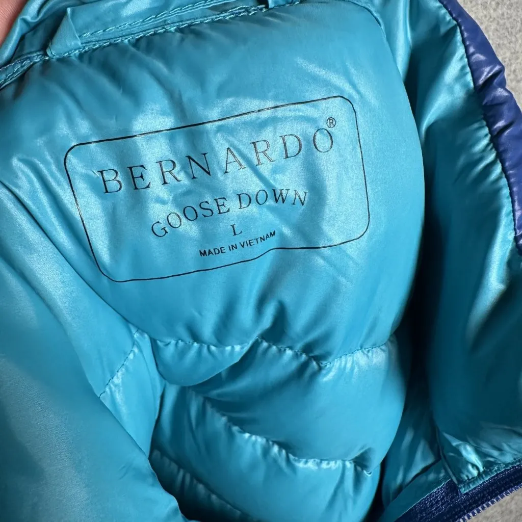 Bernardo Large Womens Vest Goose Down Puffer Blue Sleeveless Zip Packable - Image 10