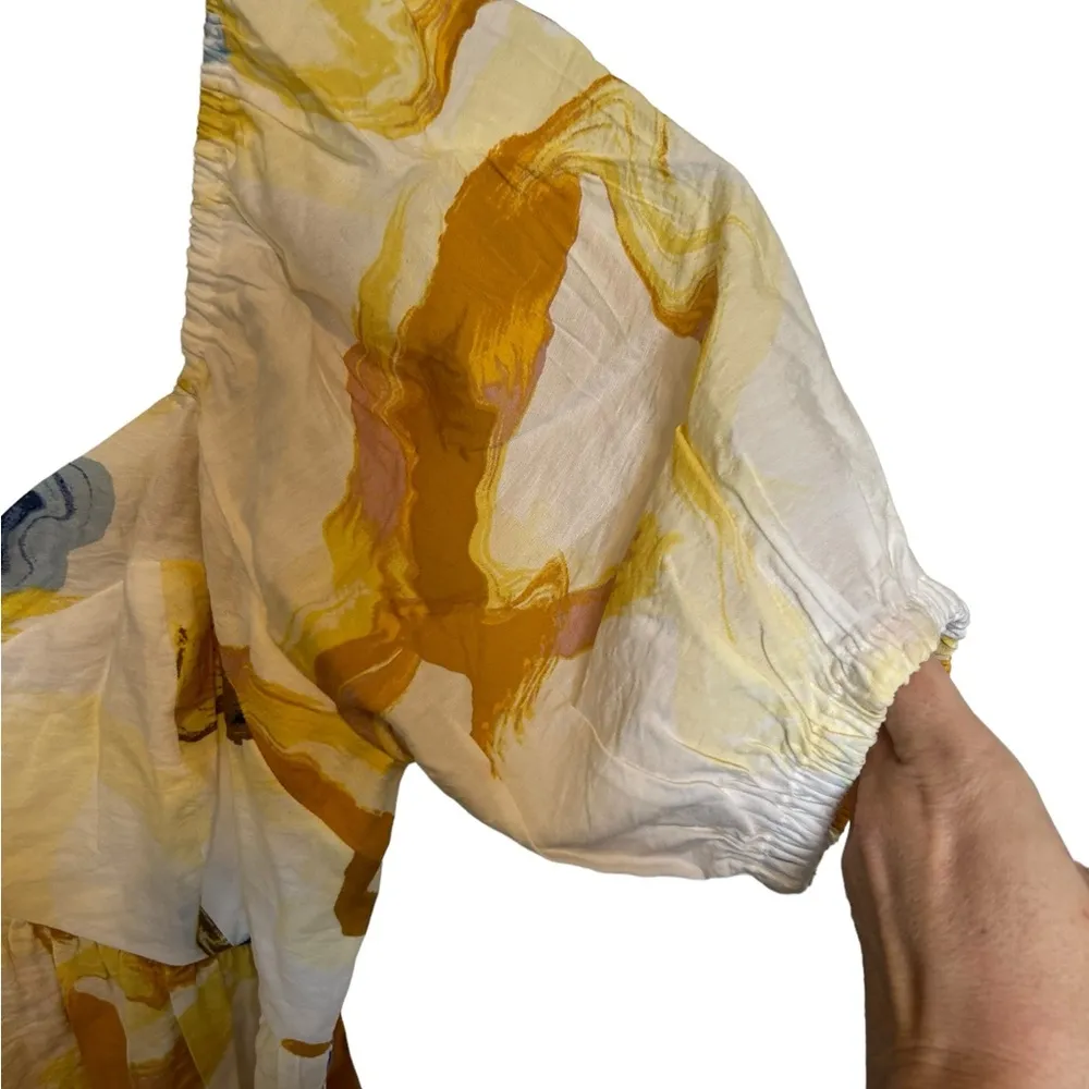 Nine West multicolored short sleeve ruffle dress size medium - Image 7