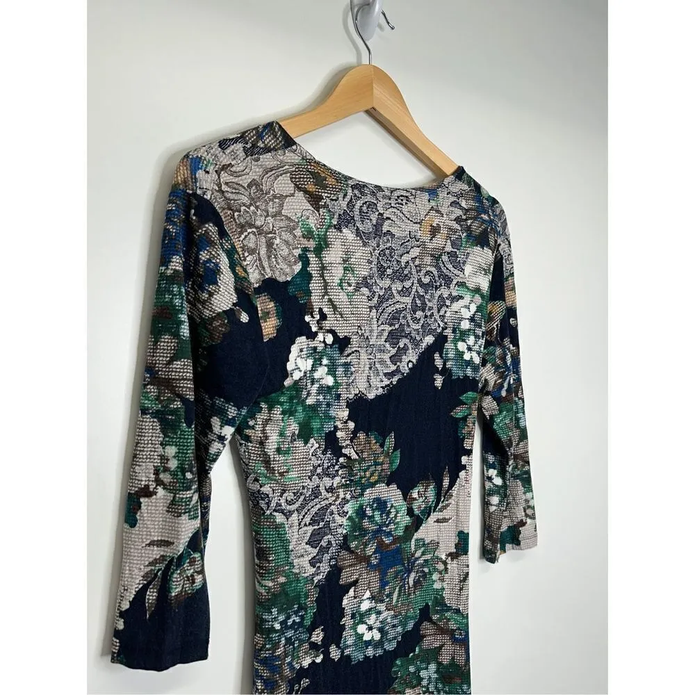 Floral Wrap Dress Womens Large Multicolor Half Sleeve Made‎ in Italy - Image 5