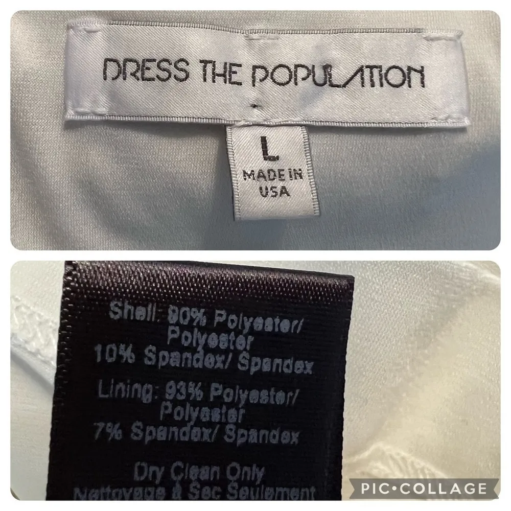 Dress The Population Dress Zoe Sequin Bodycon White Cream Mini 2 Cocktail Low V - Image 17