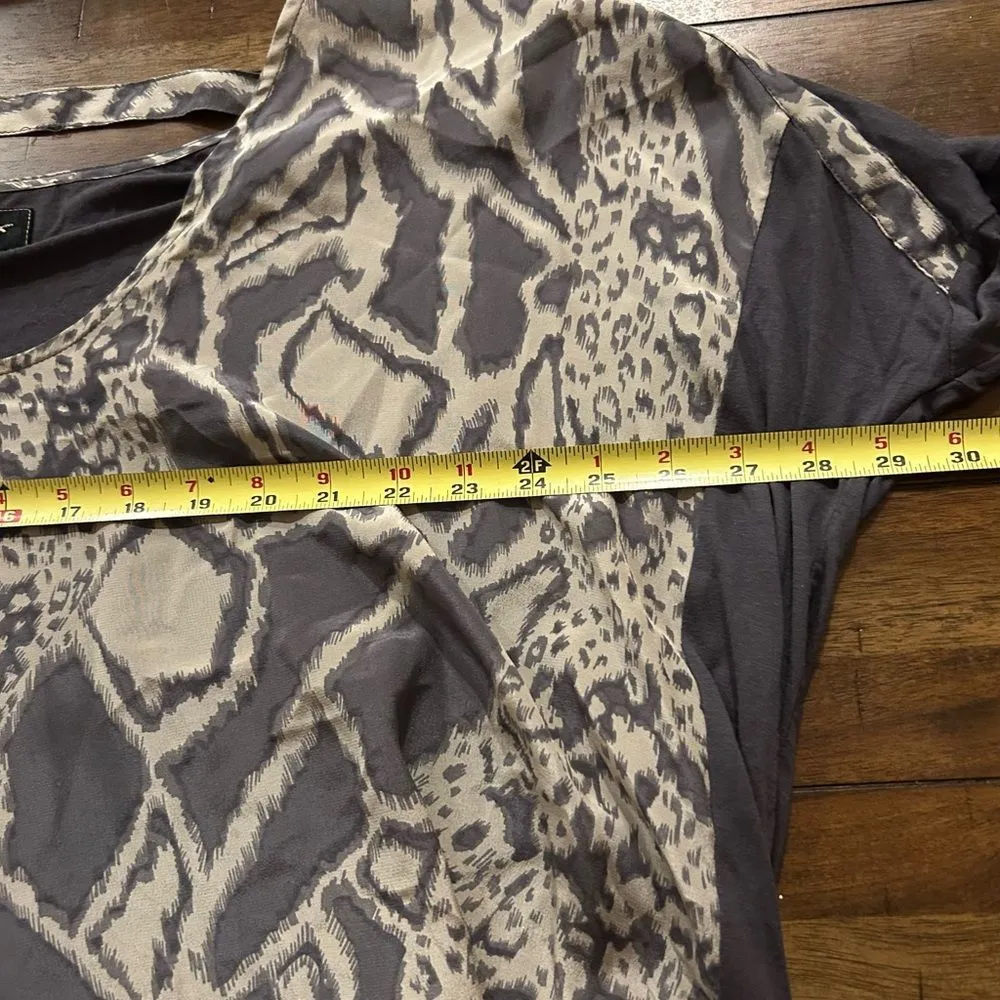 Johnny Was Biya Gray Print Oversized Modal Ling Sleeve Top Size Medium - Image 6