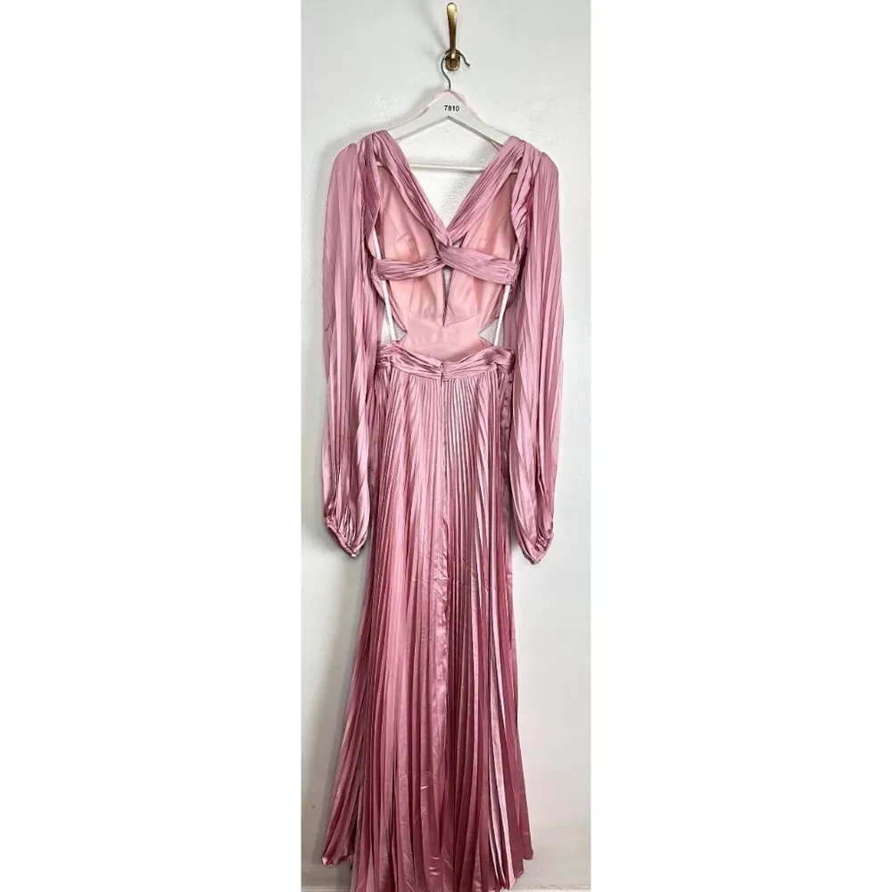 MAC DUGGAL Long Sleeve Cut Out Gown in Pink Size US 2 - Image 10