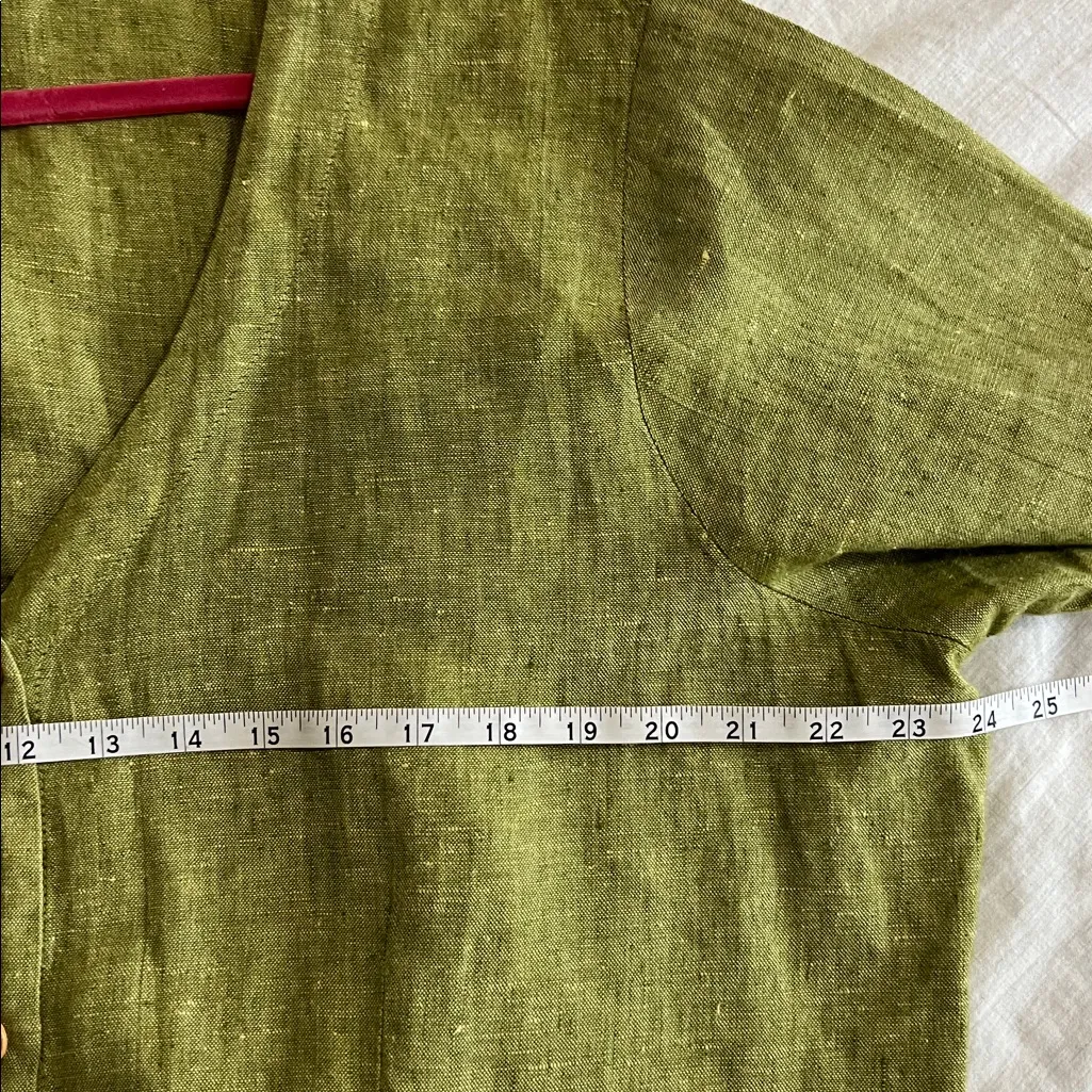 FLAX 100% Linen Oversized Tunic Shirt Tunic Pockets Lagenlook Boho Sz Large - Image 6