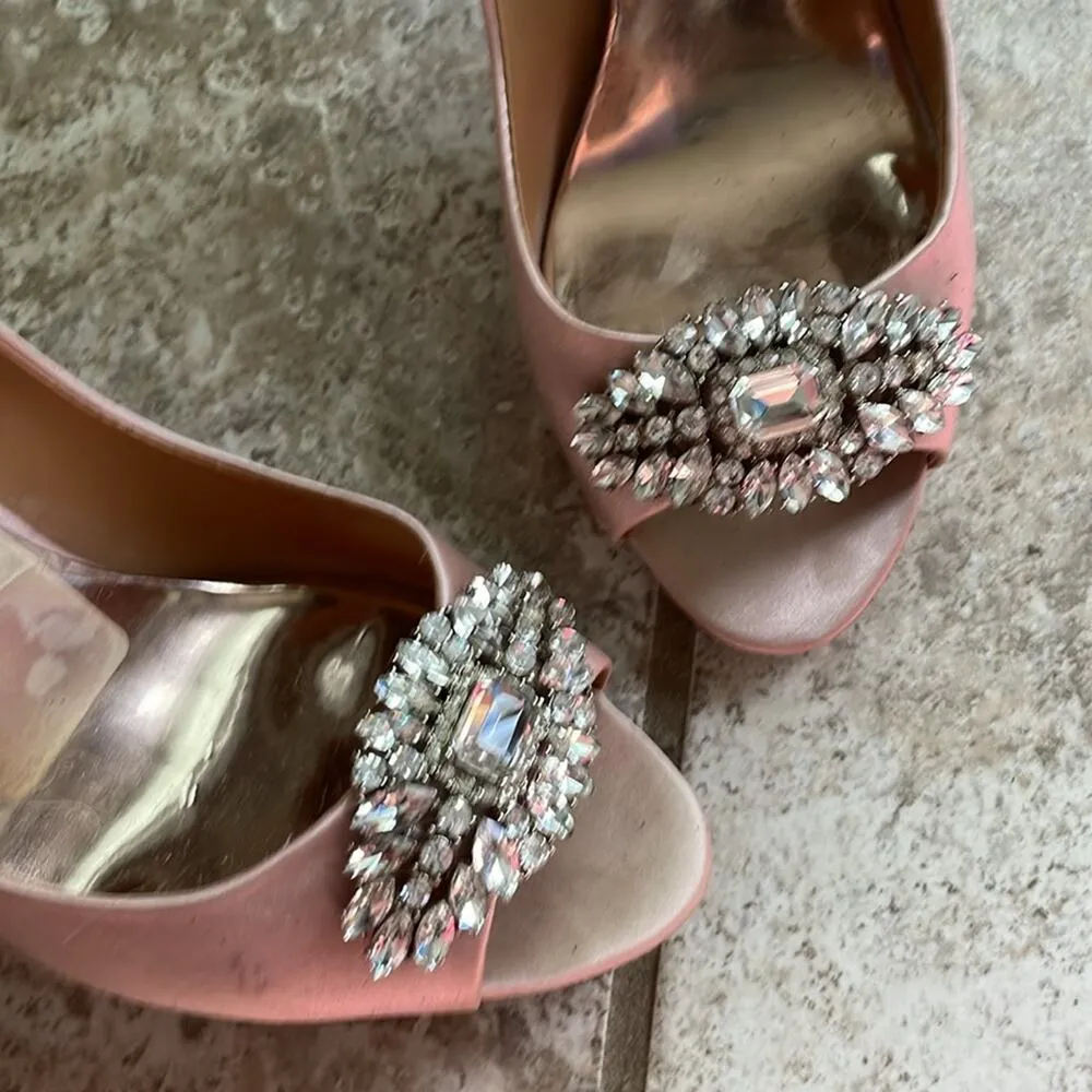 Badgley Mischka Lavender II Dress Pump Blush Satin - Image 4