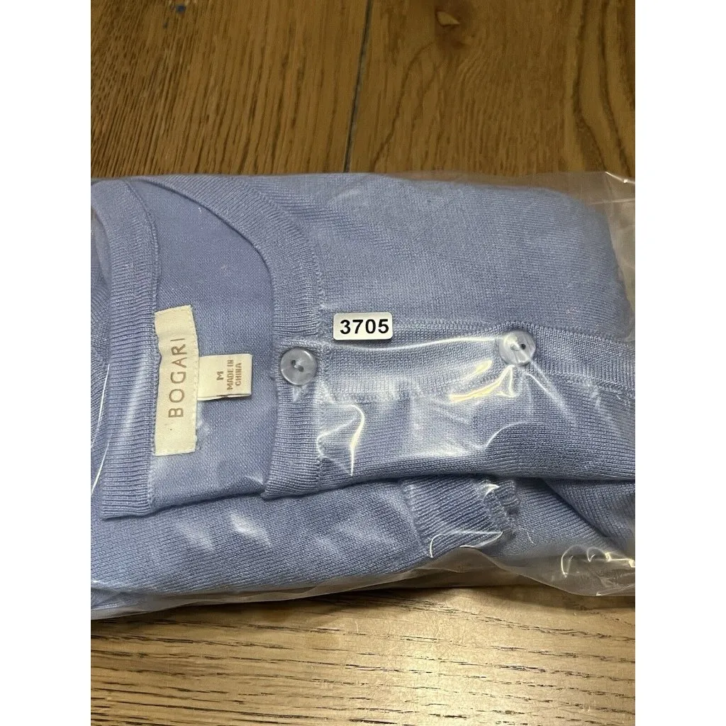 Bogari Button Cardigan Sweater Women Size Medium Career Formal Winter Designer Blue - Image 12
