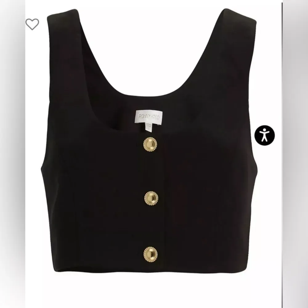 NWT RONNY KOBO Set Nicolina Crop Top + Siella Cropped Crepe Pants Size S Black - Image 3