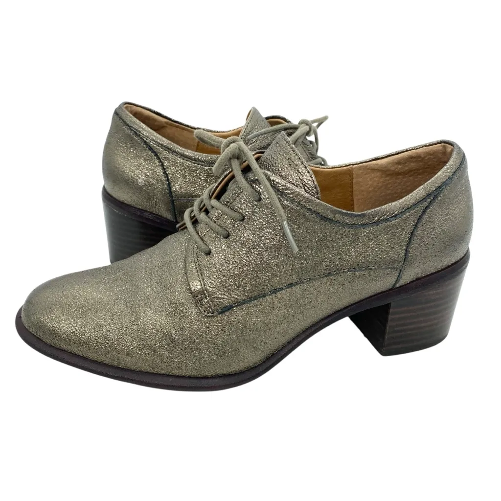 Sofft Women's Copper Patience Metallic Oxford Pump Lace Up Block Heel Leather Gold Size 8.5 - Image 7