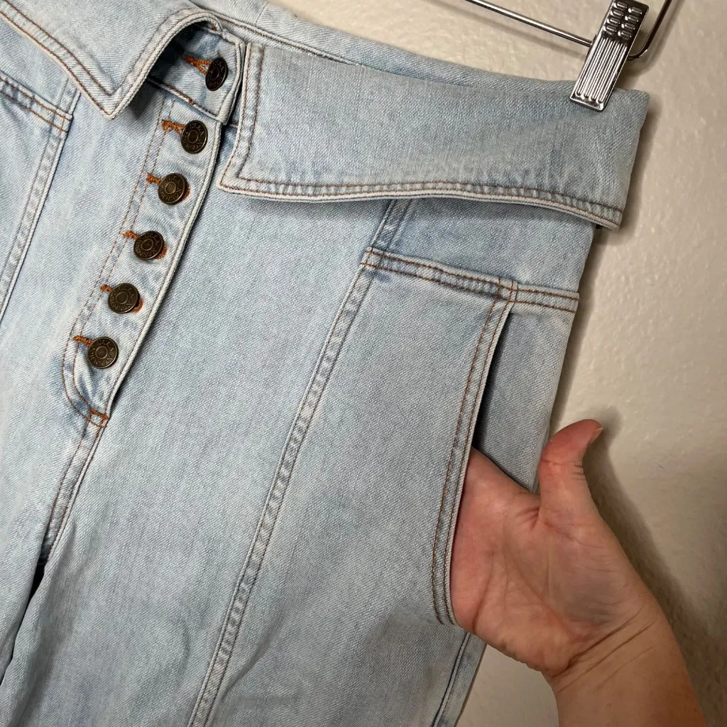 Ulla Johnson Kingston Denim Fold Over Button Fly Jogger jeans Size 6 - Image 6