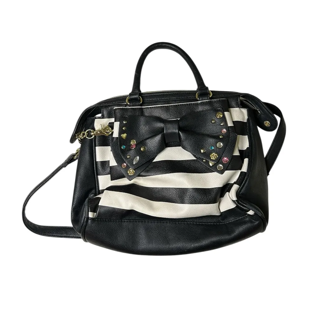 Whimsigoth Kitschy Glam Betsy Johnson Girly Grunge Awning Striped Y2K Crossbody - Image 8