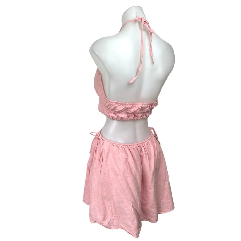 Sabo Caliana Pink Sleeveless Halter Cutout Cami Camisole Mini Tank Dress Size M Size M - Image 8