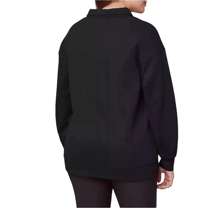 Mondetta  Womens  Black Collared Fleece Pullover Small - Image 2