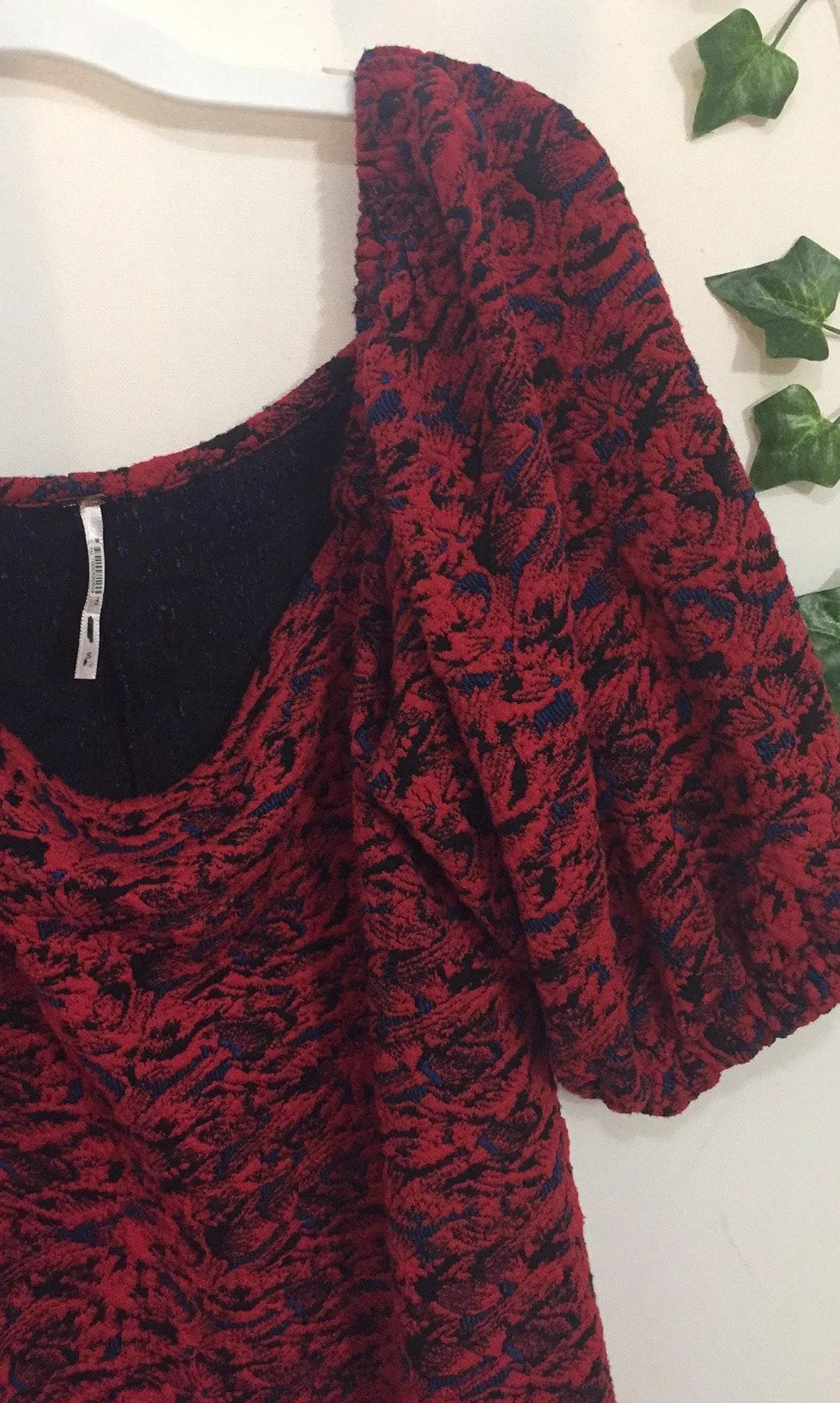 Red Sunset Puff Sleeve Mini Dress - Image 6