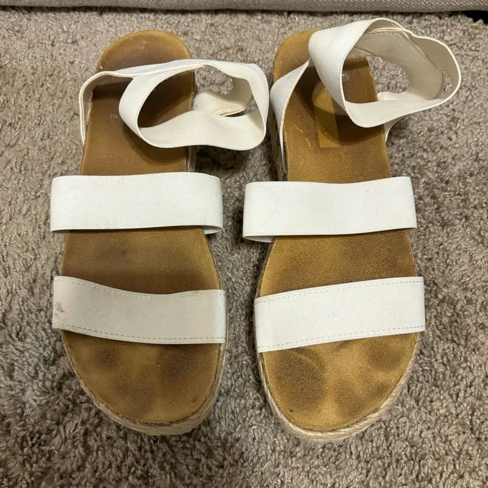 Steve Madden  Jaklin Flat Platform Sandals White - Image 7