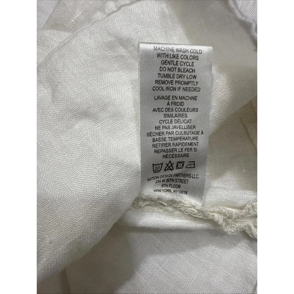 Andrea Jovine Quiet Luxury Minimalist Basic Organic 100% Linen White Blouse Top - Image 14