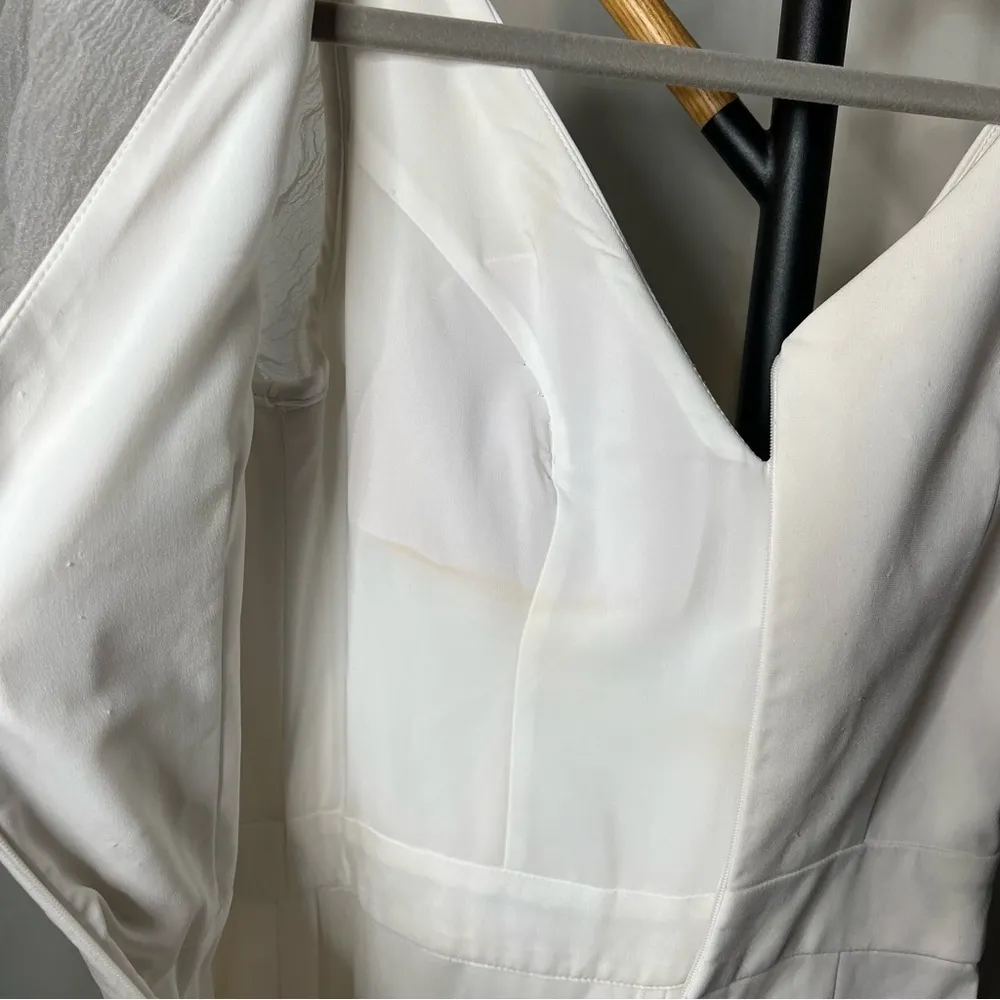 Custom White Puff Sleeve Bridal Jumpsuit Small - Image 6