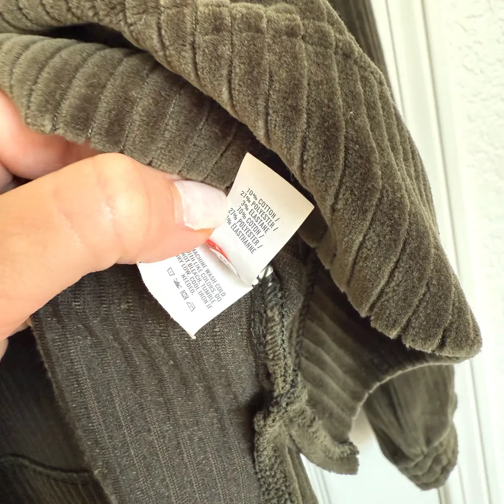 Aerie Groove on Offline Oversized Ribbed Olive Green pullover Sweater Hood M - Image 9