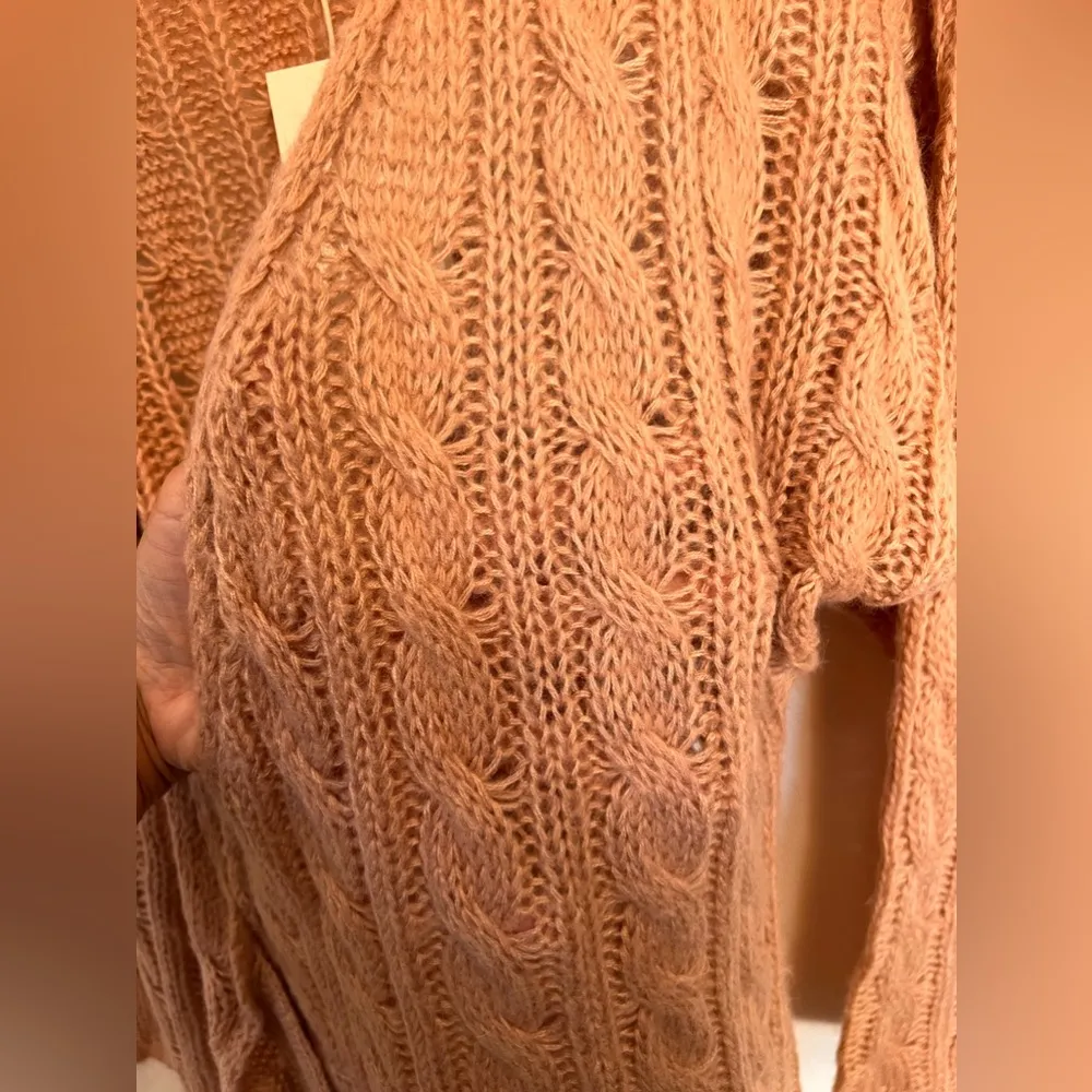 Tularosa NWT Clyde Rose Soft Open Cable Knit Mid Wrap Cardigan Size S - Image 6