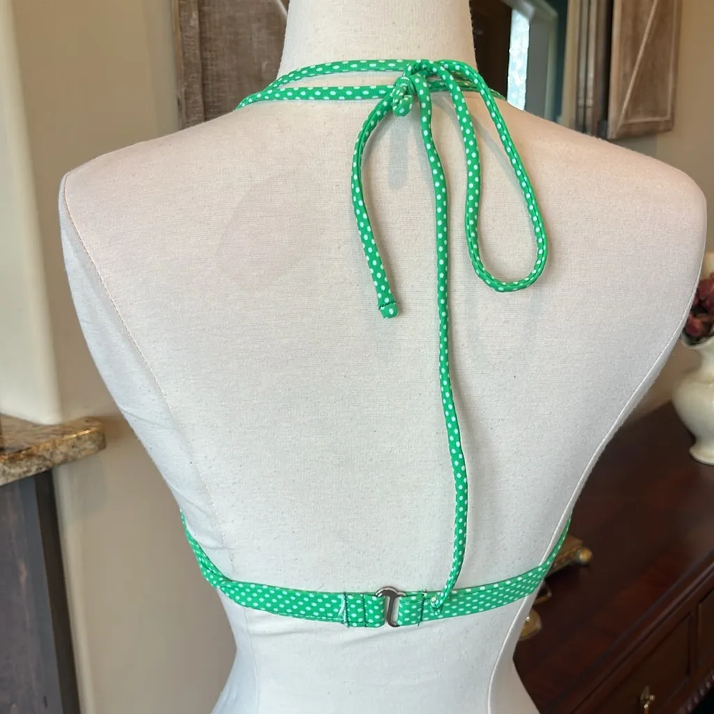 Retro Green Polka Dot Bikini Set Green White Top Bottoms Size undefined - Image 6