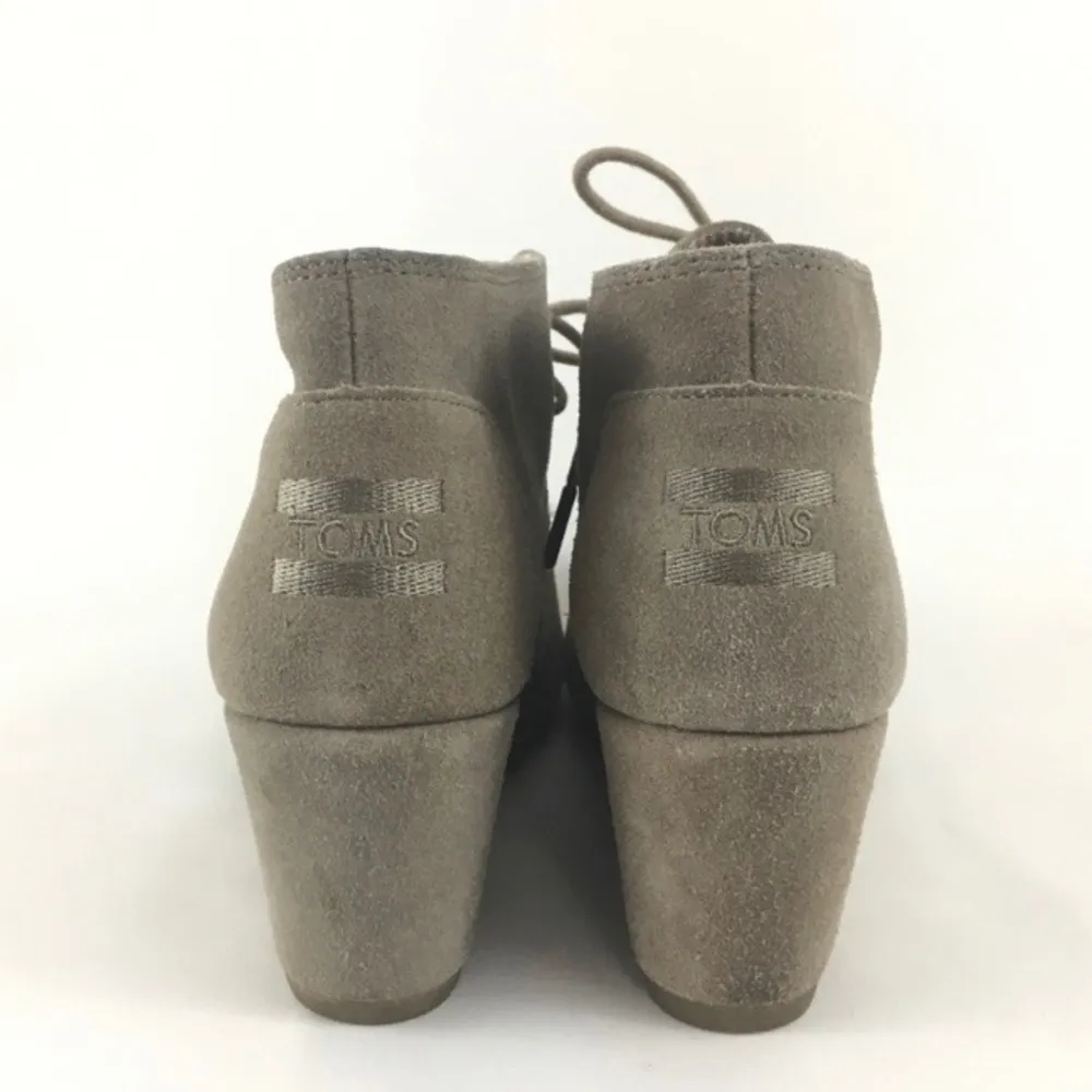 Toms Taupe Suede Desert Wedge Booties - Image 5