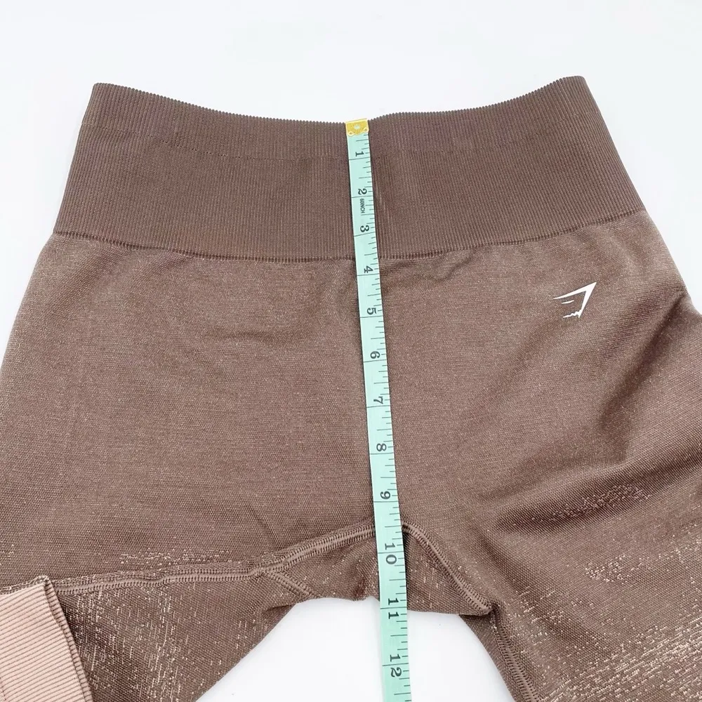 Gymshark Adapt Ombre Seamless Leggings Brown Penny High Waisted Size Medium - Image 6