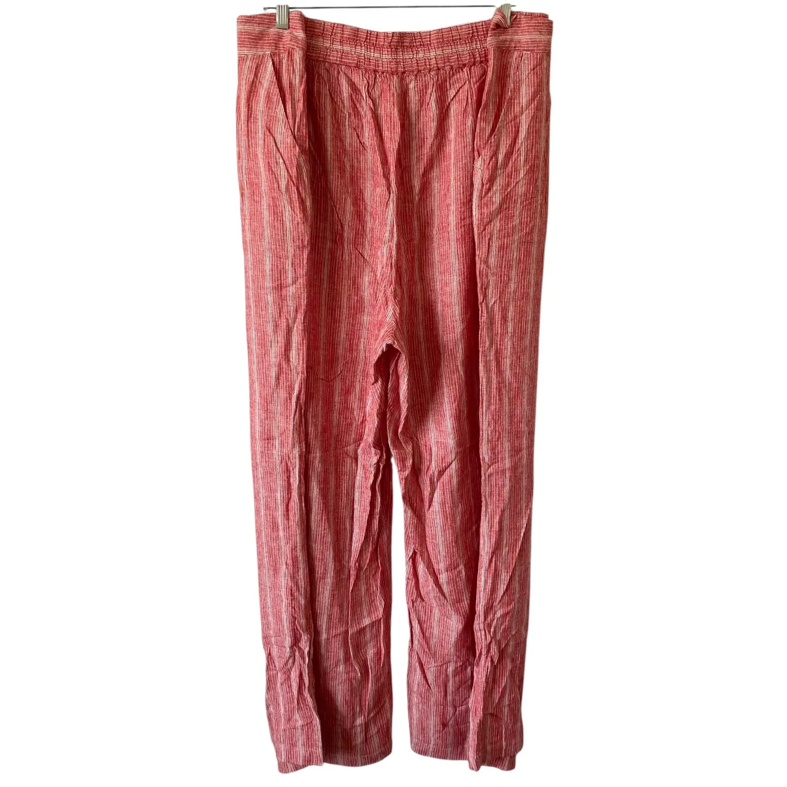 BRIDGEHAMPTON ISAAC MIZRAHI NWOT Beachy Linen Blend Pull On Pants Mauve Size 3X Pink - Image 4