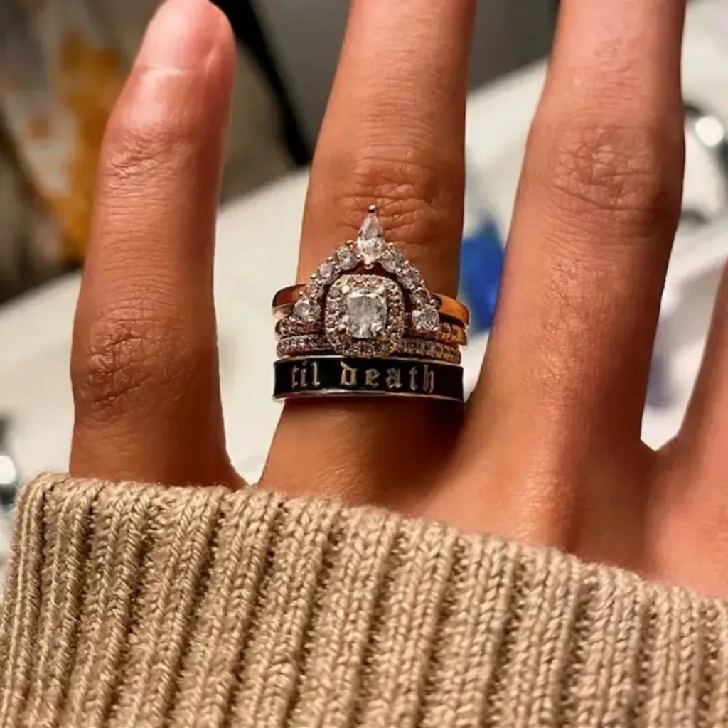 Til Death Black Band Ring • Gothic Wedding Band • Size 6 - Image 2